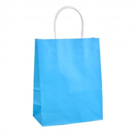 Sacola de Papel Tamanho Mdio Azul Claro