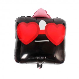 Balo para Festas Cuadrado Cartoon Comic Face Preto