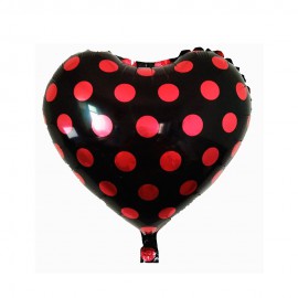 Balo para Festas Corao com Bolinhas YSBLH93 Preto-Vermelho