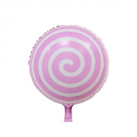 Balo para Festas Pirulito Espiral Rosa Branco