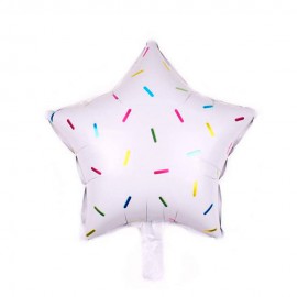 Balo para Festas Estrela Branco com Confetes