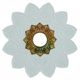 Prato Narguile EBS Flower Branco Dourado