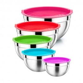 Jogo de Tigelas com Tampa Palazzo PA-14044S Inox 5pcs