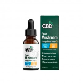 Tintura CBDFX Focus Mushroom Energy Blend Drops CBD 2000mg + CBG 75mg 30ml