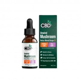 Tintura CBDFX Unwind Mushroom Relax Blend Drops CBD 2000mg + CBN 75mg 30ml