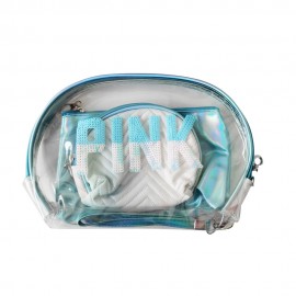 Kit de Neceser PINK Tansparente 3 em 1