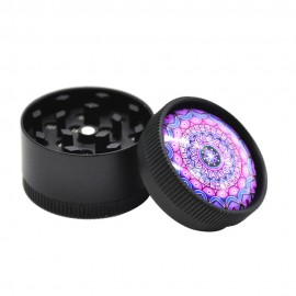 Grinder de Metal Preto com Desenho Mandalas