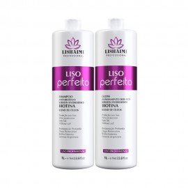 Kit Lishaimi Liso Perfeito Shampoo + Gloss 1L