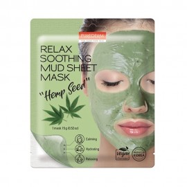 Mscara Purederm Relax Soothing Mud Sheet Hemp Seed 1pc