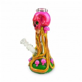 Bong de Vidro HD320 Skull & Mushroom 25cm