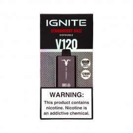Dispositivo Descartvel Ignite V120 12000 Puffs Black  Strawberry Razz
