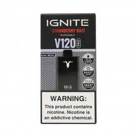Dispositivo Descartvel Ignite V120 PRO 12000 Puffs Black Strawberry Razz