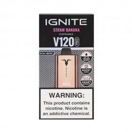 Dispositivo Descartvel Ignite V120 PRO 12000 Puffs Rose Gold Straw Banana